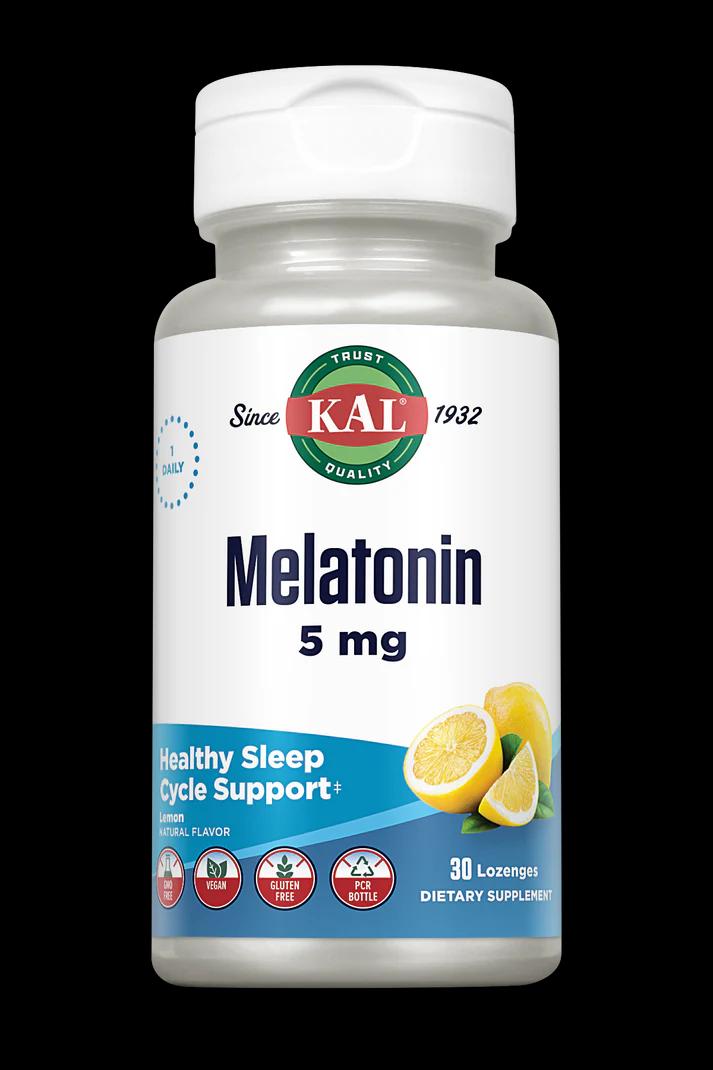 Мелатонин, вкус лимон, 5 мг, 30 пастилок, KAL, Melatonin