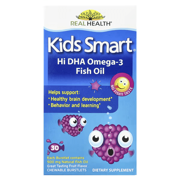 Рыбий жир с Омега-3 и ДГК, 30 капсул, Kids Smart Omega-3