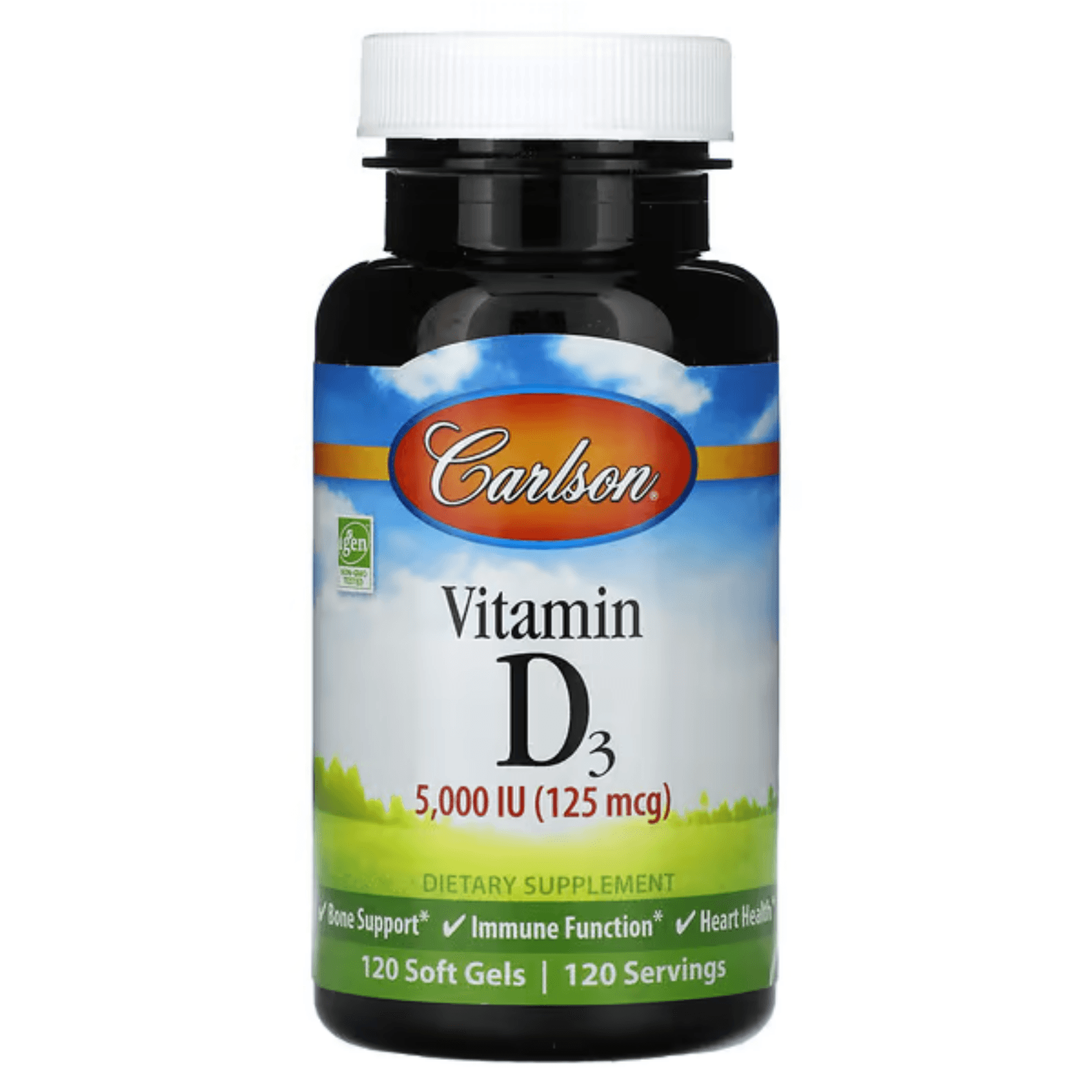 Витамин D3, 5000 МЕ, 120 капсул, Vitamin D3