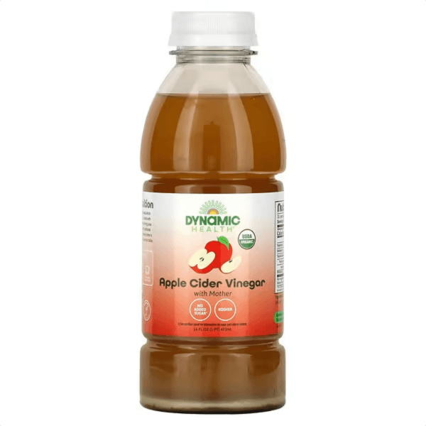 Органический яблочный уксус с маткой, 473 мл, Dynamic Health, Apple Cider Vinegar