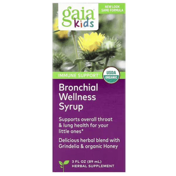 Детский сироп для здоровья бронхов, 89 мл, Gaia Herbs, Bronchial Wellnes Syrup