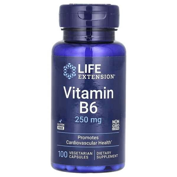 Витамин B6, 250 мг, 100 вегетарианских капсул, Vitamin B6