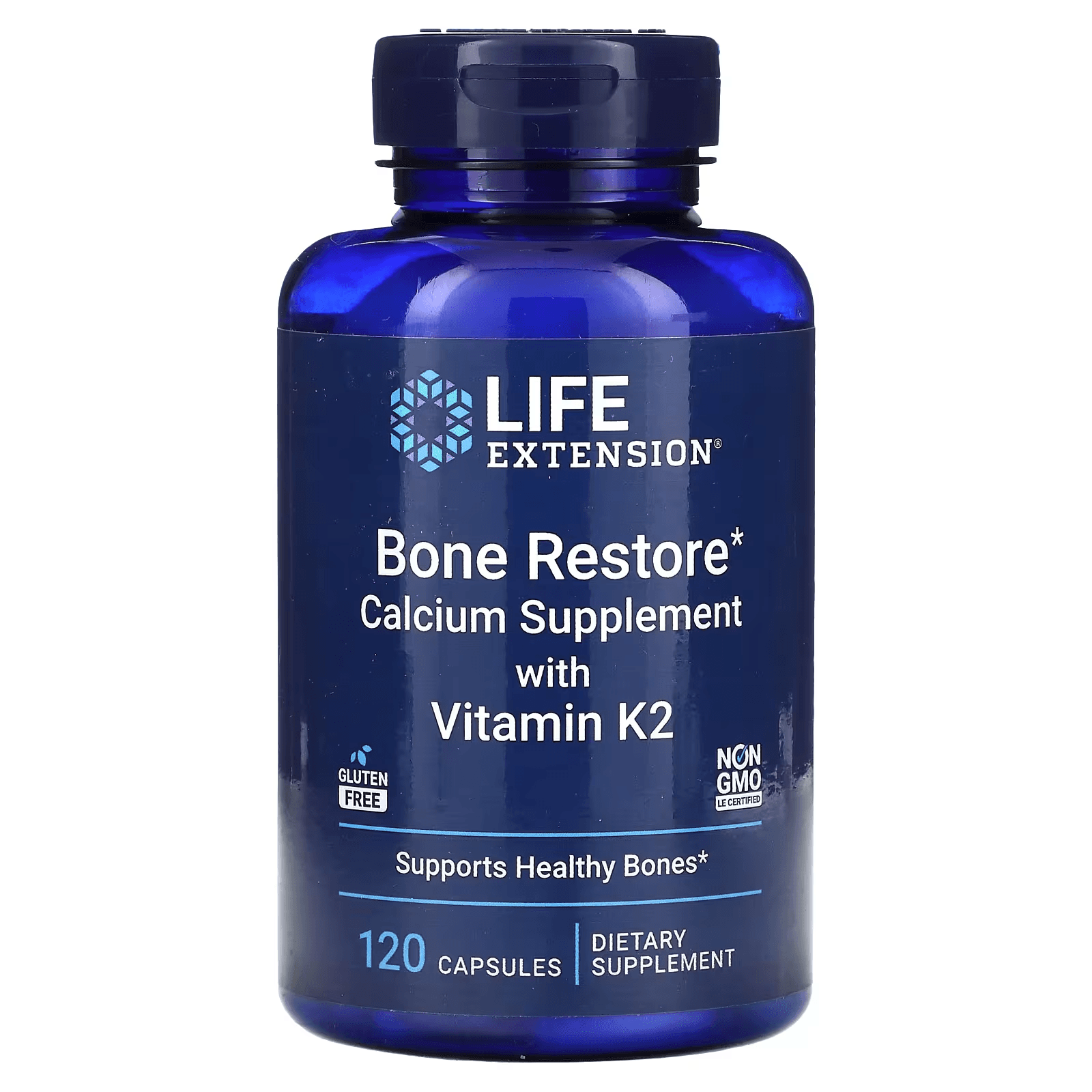 Кальций с витамином К2, 120 капсул, Bone Restore