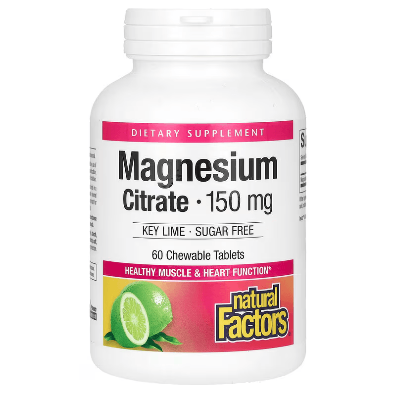 Цитрат магния, 150 мг, 60 жевательных таблеток, Magnesium Citrate