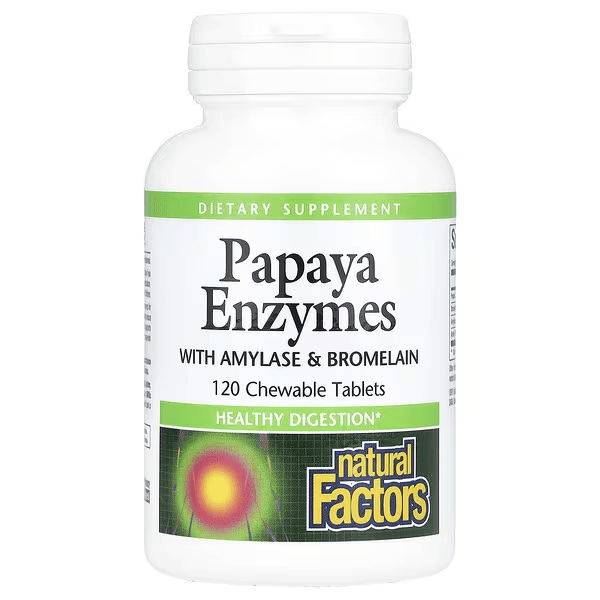 Ферменты папайи с амилазой и бромелаином, 120 жевательных таблеток, Papaya Enzymes