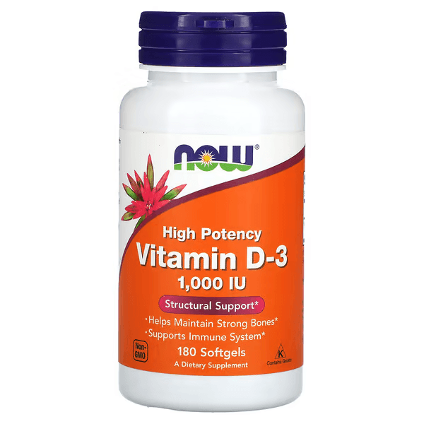 Витамин D3, 1000 МЕ, 180 капсул, Vitamin D-3