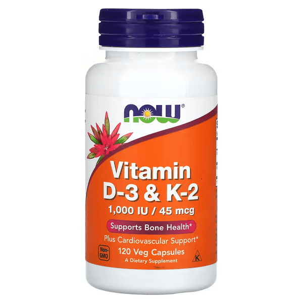 Витамины D3 и K2, 120 растительных капсул, Vitamin D-3 & K-2