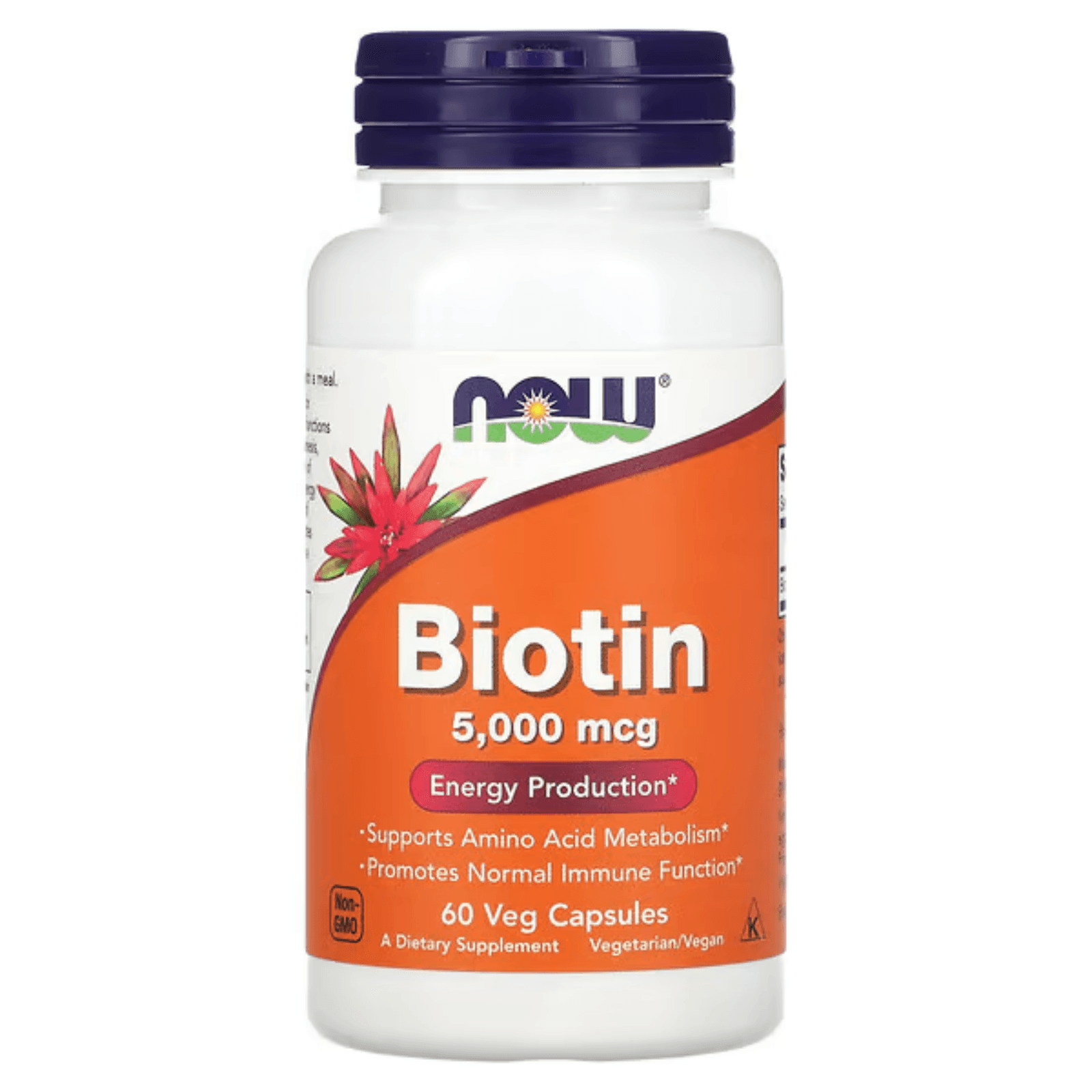 Биотин, 5000 мкг, 60 вегетарианских капсул, Biotin