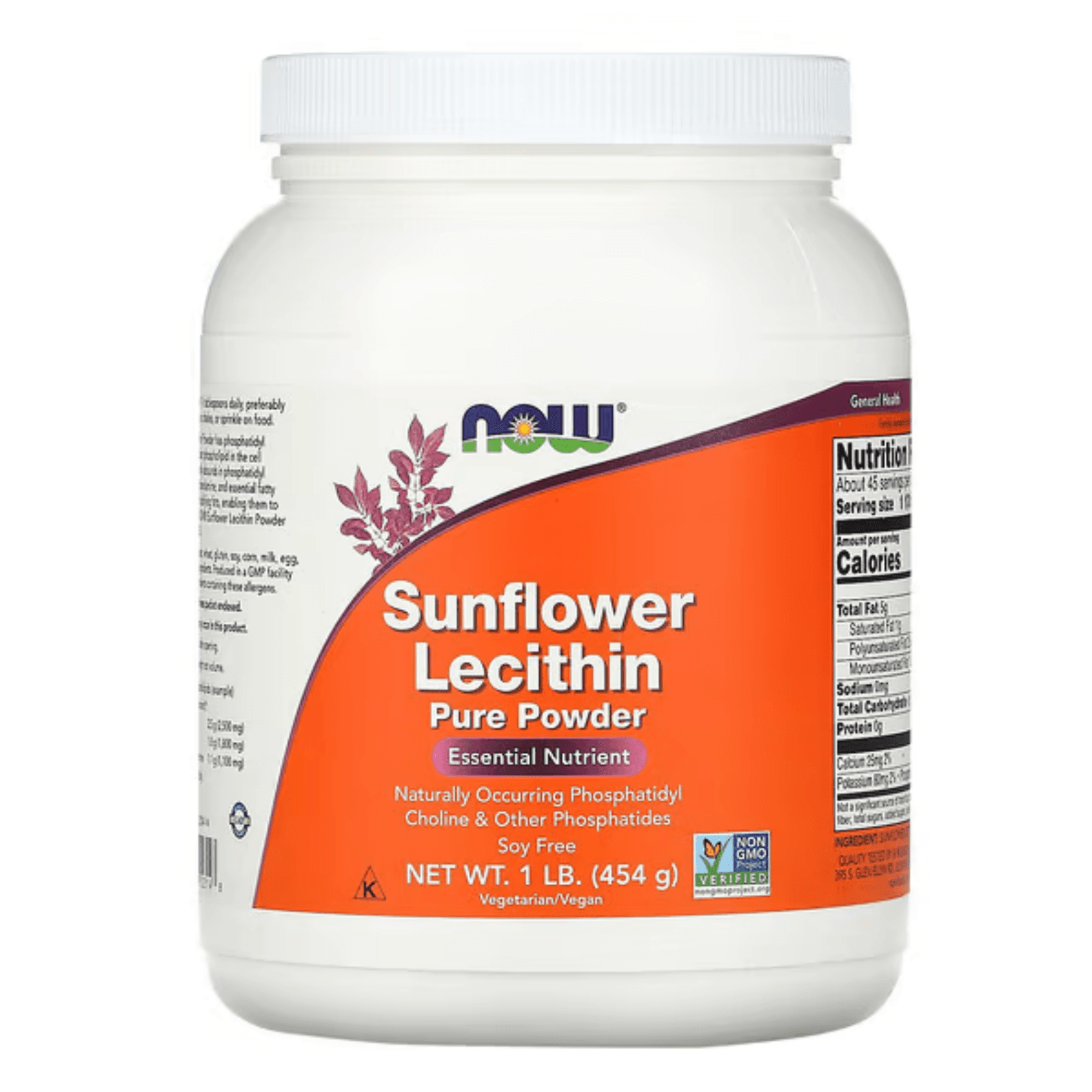 Лецитин подсолнечный, порошок, 454 г, Sunflower Lecithin