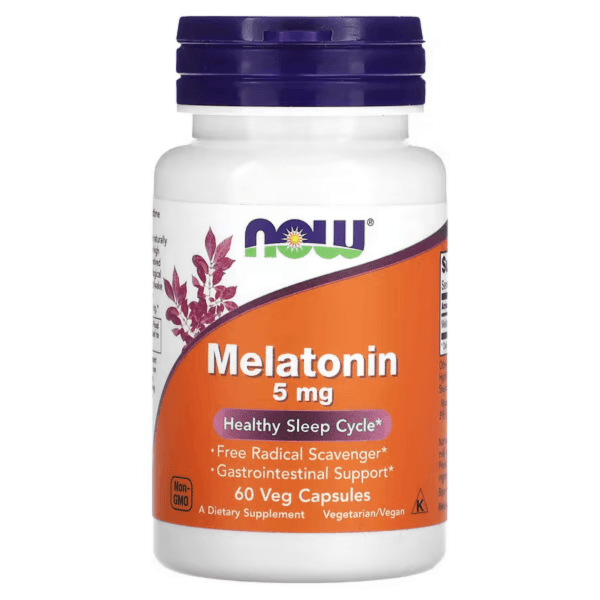 Мелатонин, 5 мг, 60 растительных капсул, Melatonin