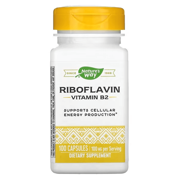 Рибофлавин, витамин B2, 100 мг, 100 капсул, Riboflavin, Vitamin B2