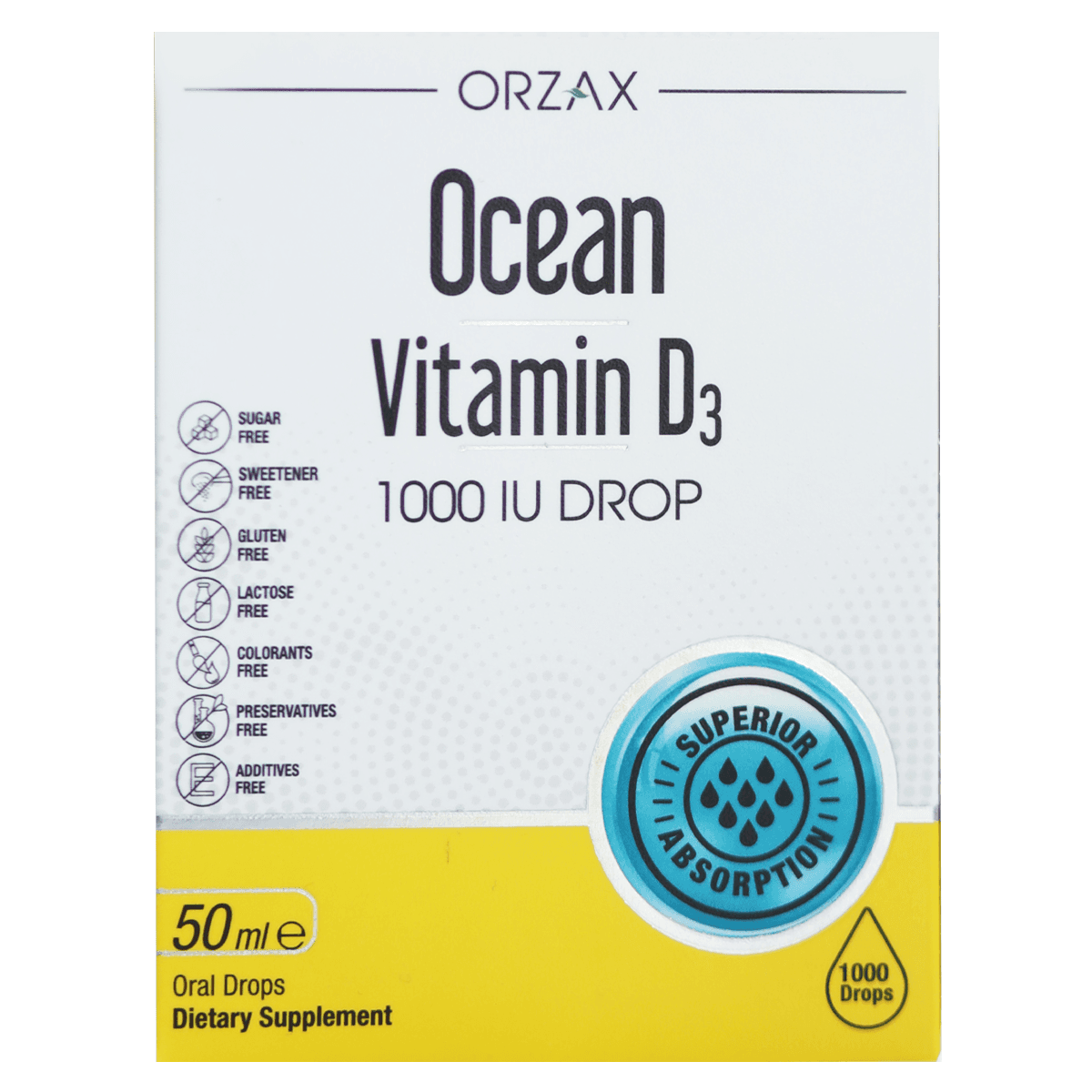 Витамин D3, 1000 МЕ, капли, 50 мл, Ocean Vitamin D3