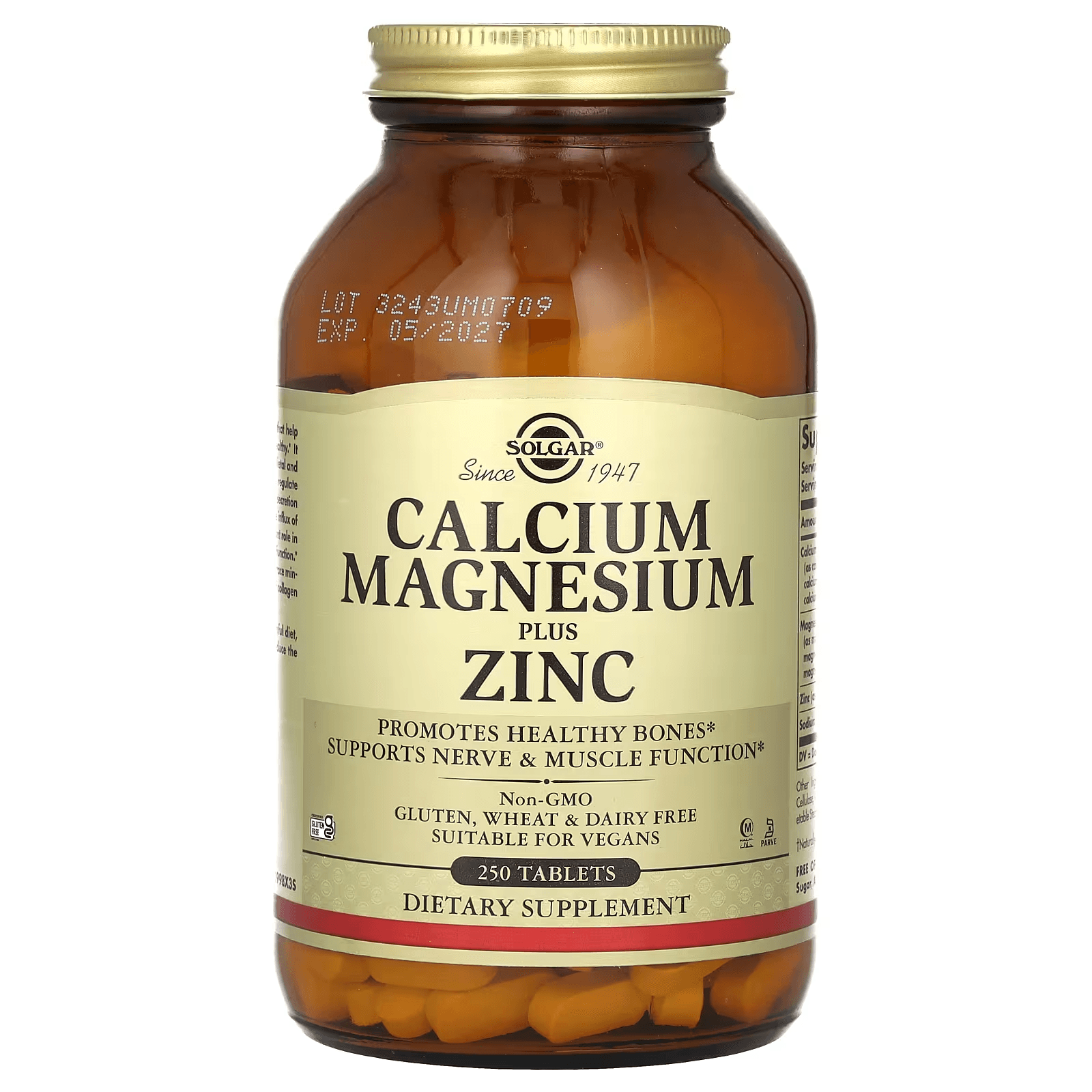 Кальций, магний и цинк, 250 таблеток, Calcium Magnesium Zinc