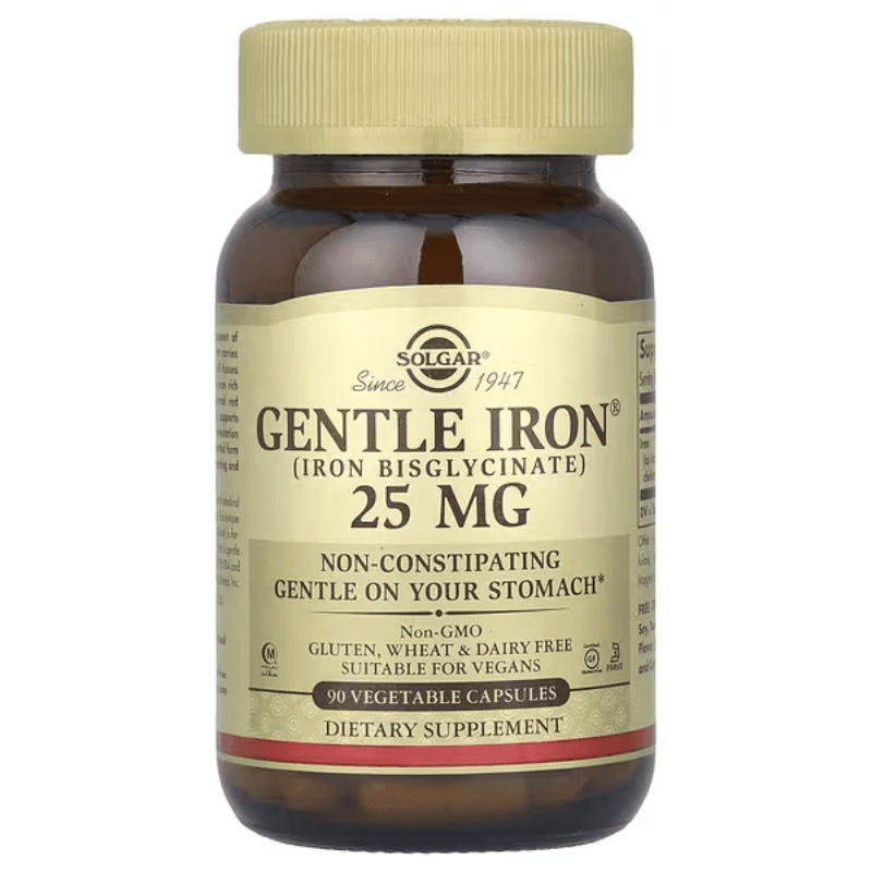 Бисглицинат железа, 25 мг, 90 растительных капсул, Gentle Iron