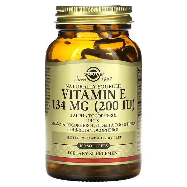 Натуральный витамин Е, 200 МЕ, 100 капсул, Vitamin E