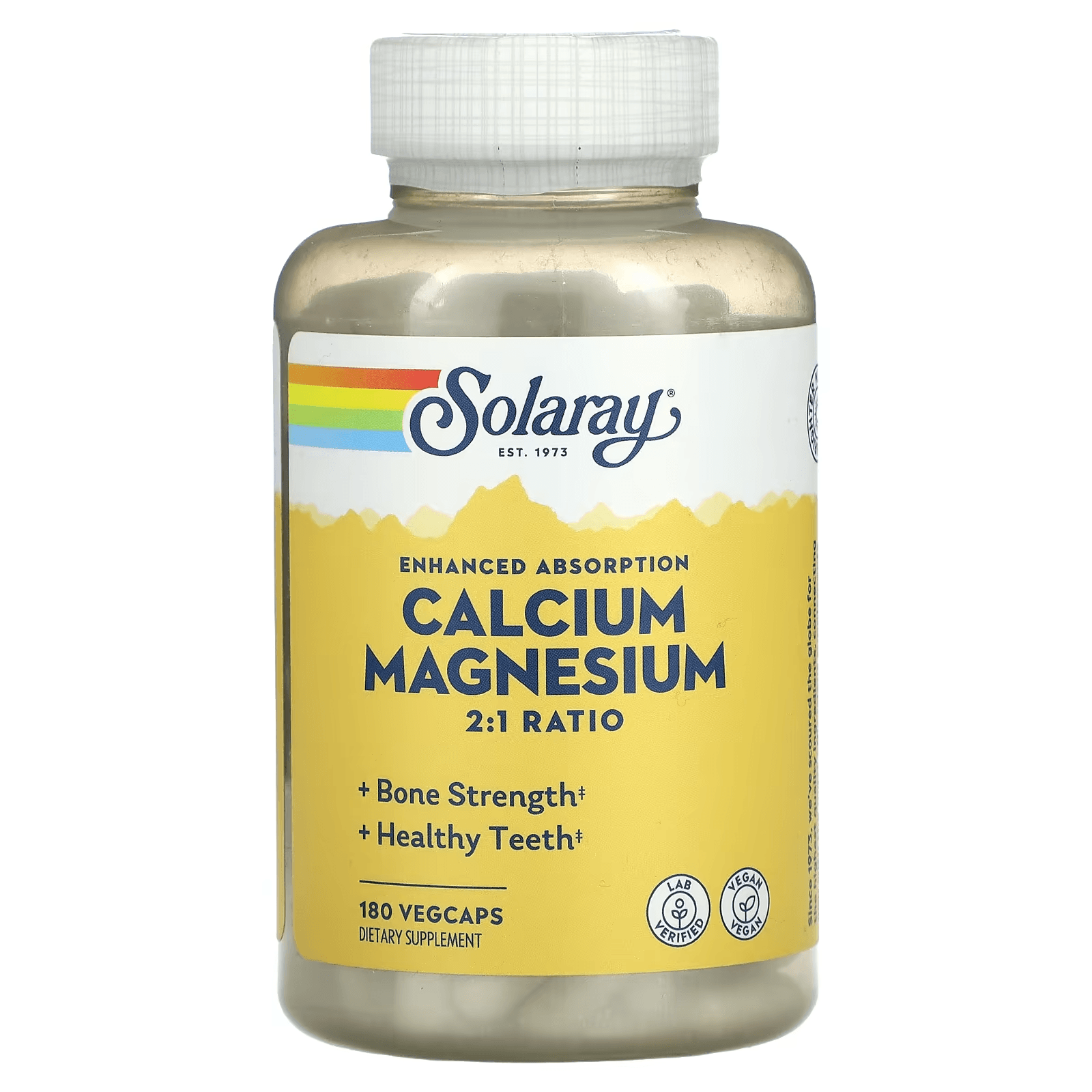 Кальций и магний, 180 вегетарианских капсул, Calcium Magnesium