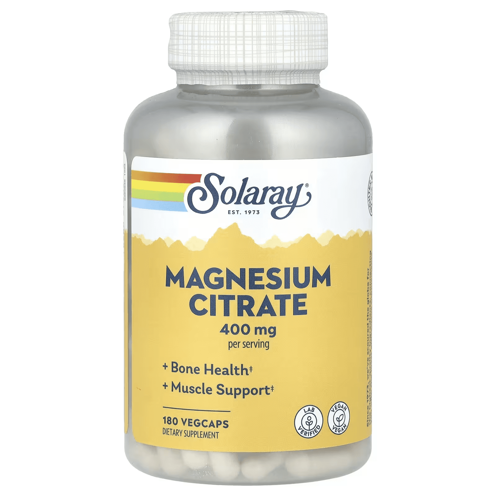 Цитрат магния, 400 мг, 180 растительных капсул, Magnesium Citrate