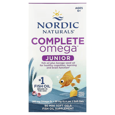 Омега-3 для детей от 6 до 12 лет, 90 капсул, Complete Omega Junior