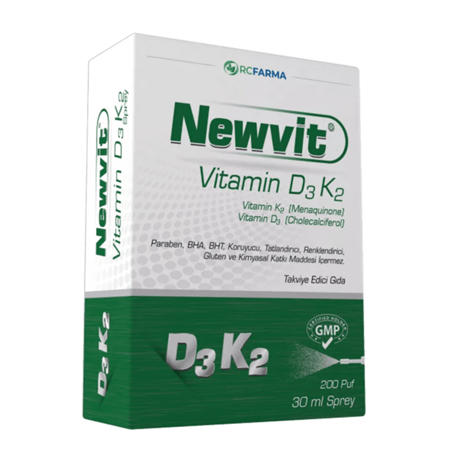 Витамин Д3+К2, 1000 МЕ+25 мкг, 30 мл, спрей, Newvit, Vitamin D3+K2