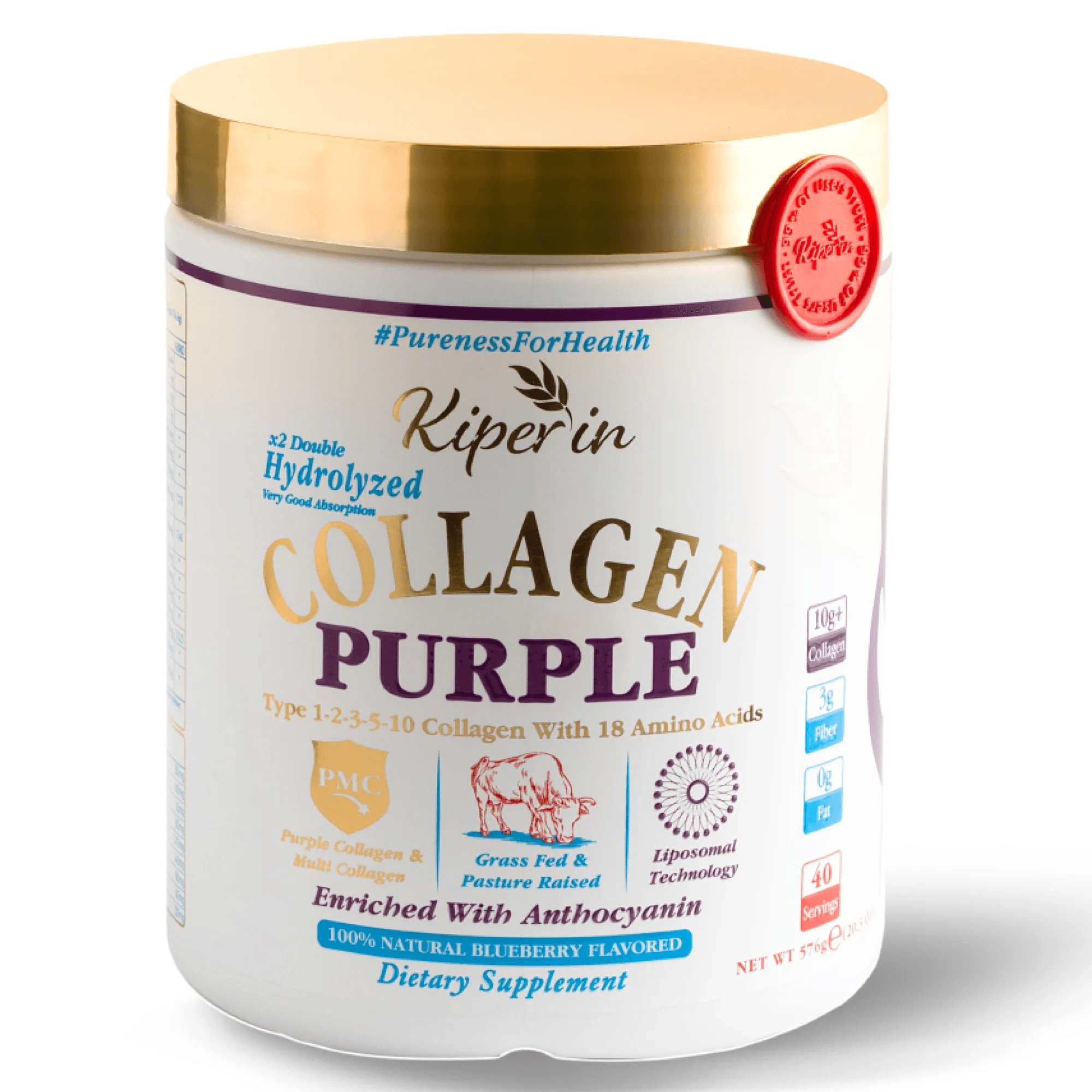Мультиколлагеновые пептиды, 576 г, Kiperin, Collagen Purple