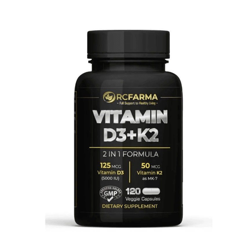 Витамины Д3+К2, 120 капсул, RCFARMA, Vitamin D3+K3