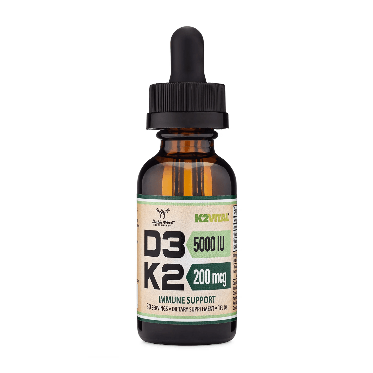 Витамины D3 K2, 30 капель, Double Wood, Vitamin D3 K2