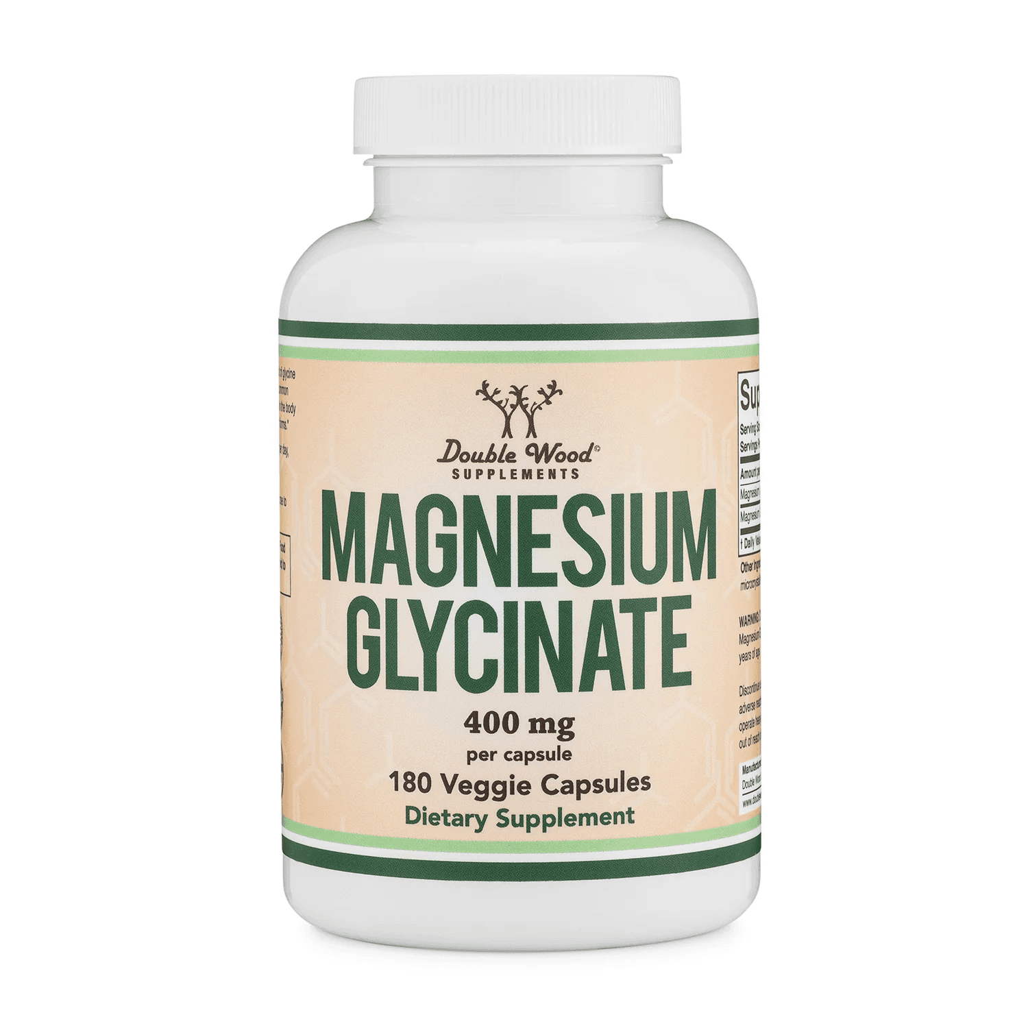 Магний глицинат, 180 капсул, Double Wood, Magnesium Glycinate 400 mg