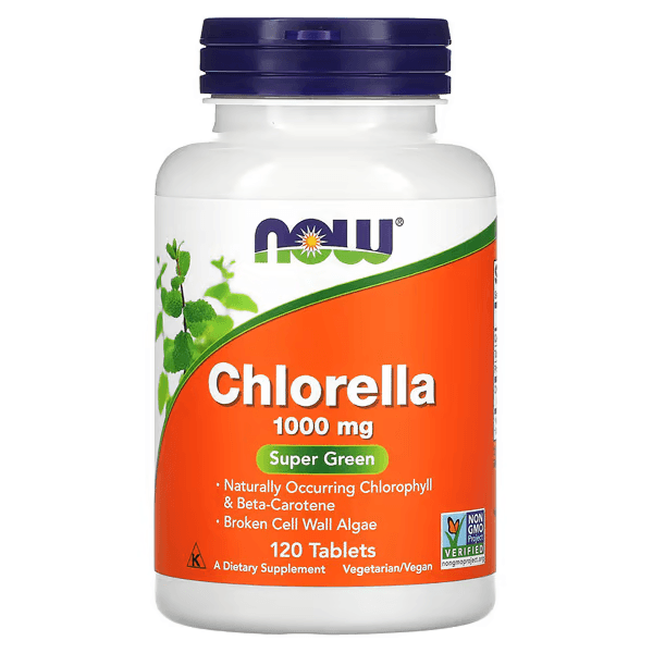 Хлорелла, 1000 мг, 120 таблеток, NOW Foods, Chlorella