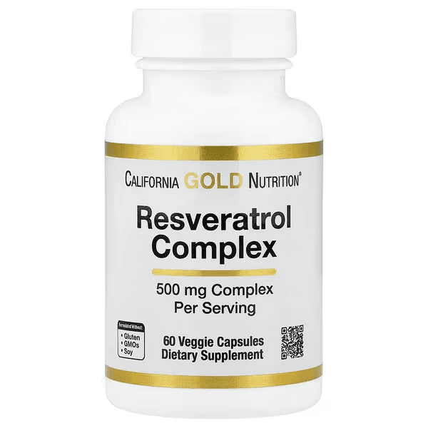 Ресвератрол, 500 мг, 60 капсул, California Gold Nutrition, Resveratrol