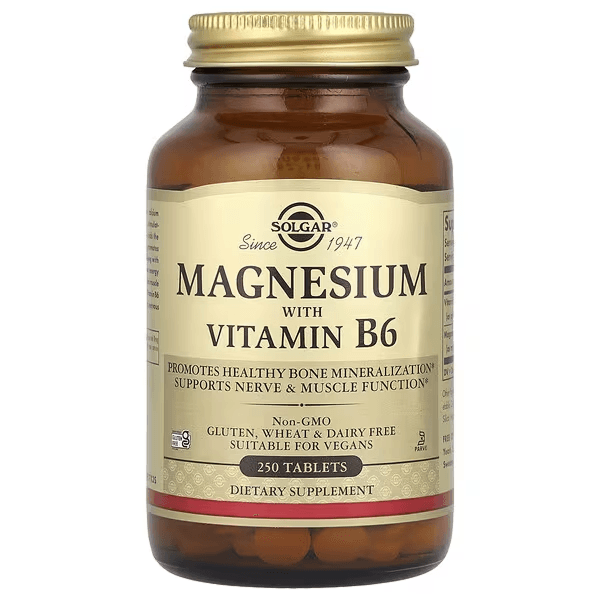 Магний с витамином B6, 250 таблеток, SOLGAR, Magnesium with Vitamin B6