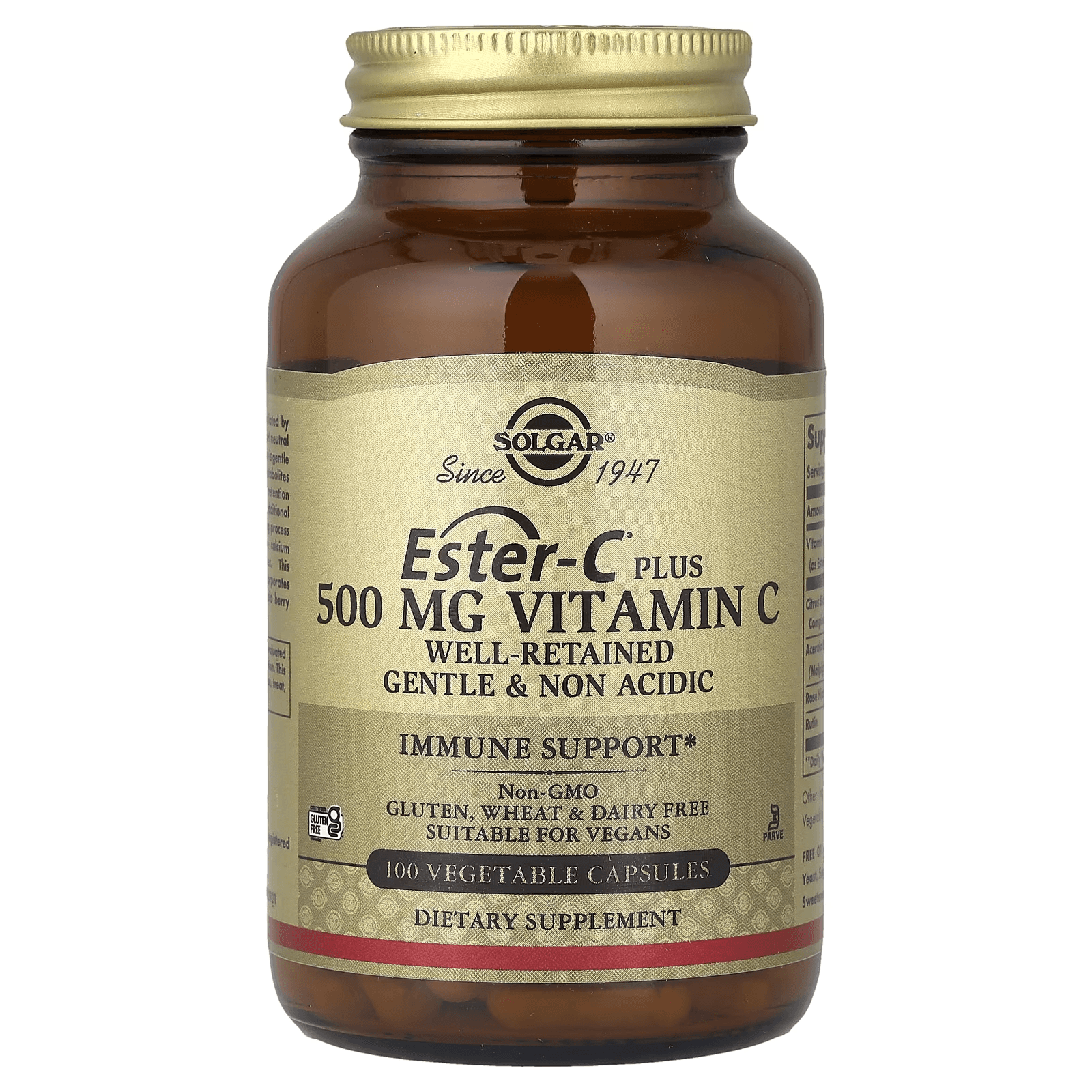 Витамин С, Эстер плюс, 500 мг, 100 капсул, SOLGAR, Vitamin C Ester-C plus