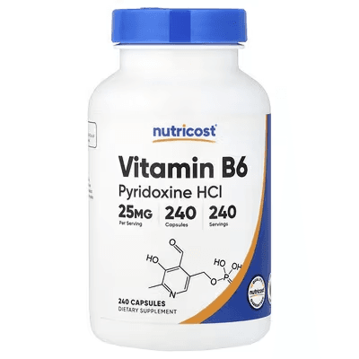 Витамин В6 25 мг 240 капсул Nutricost