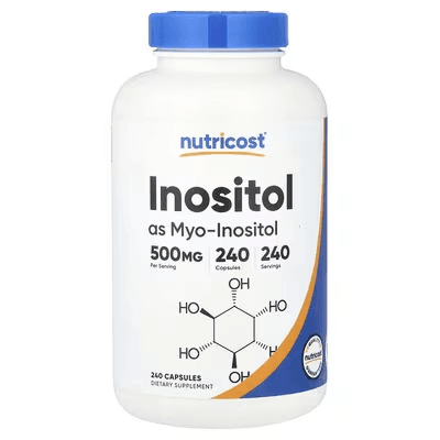 Инозитол (мио-инозитол), 500 мг, 240 капсул, Nutricost