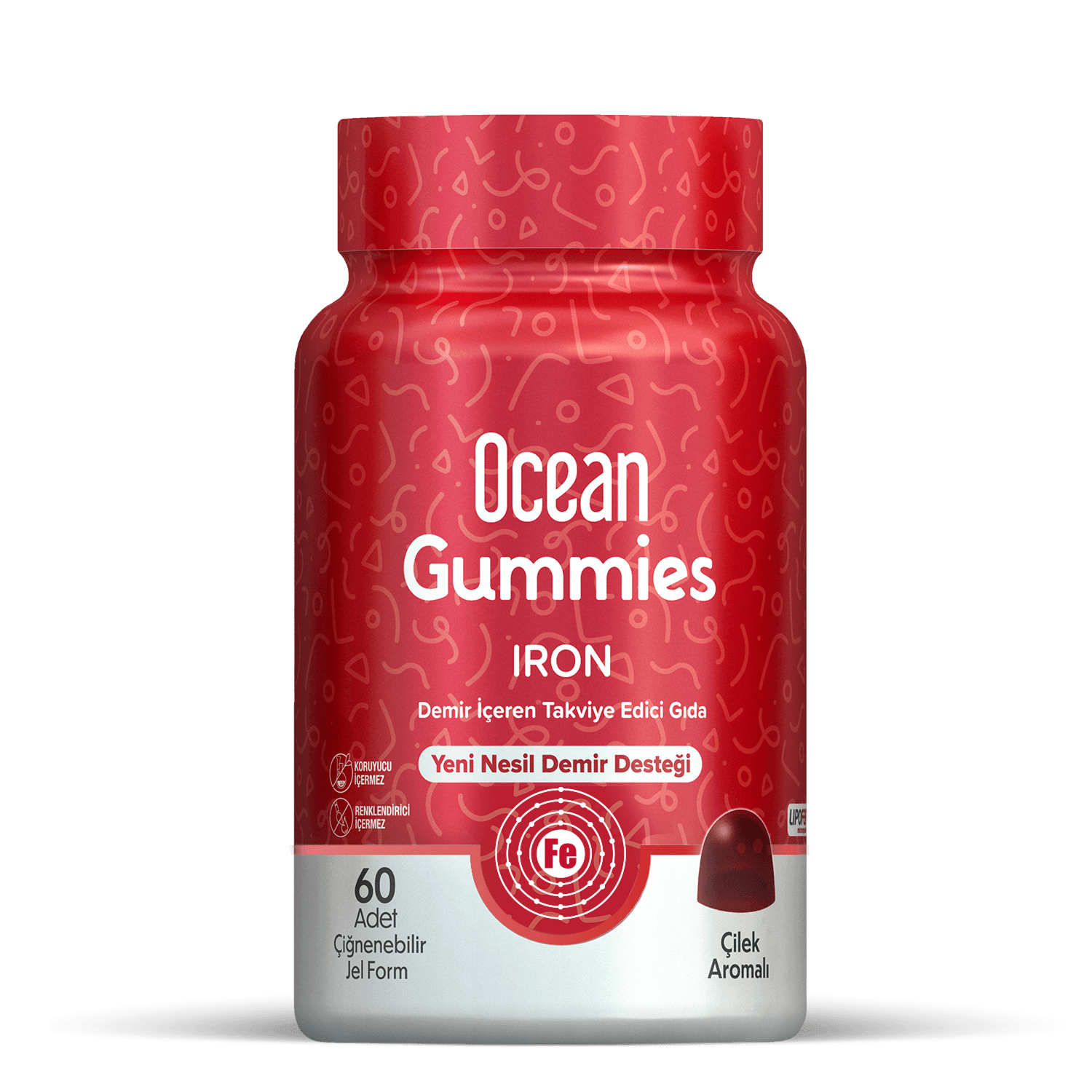 Железо, 60 мармеладок , Ocean Gummies Iron, Orzax
