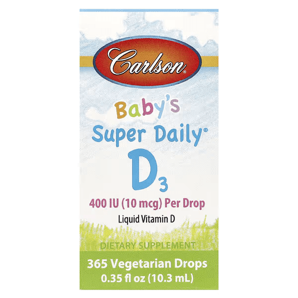 Витамин D3 для детей, 10 мкг (400 МЕ), 10,3 мл (0,35 жидк. унций),  Super Daily, Carlson