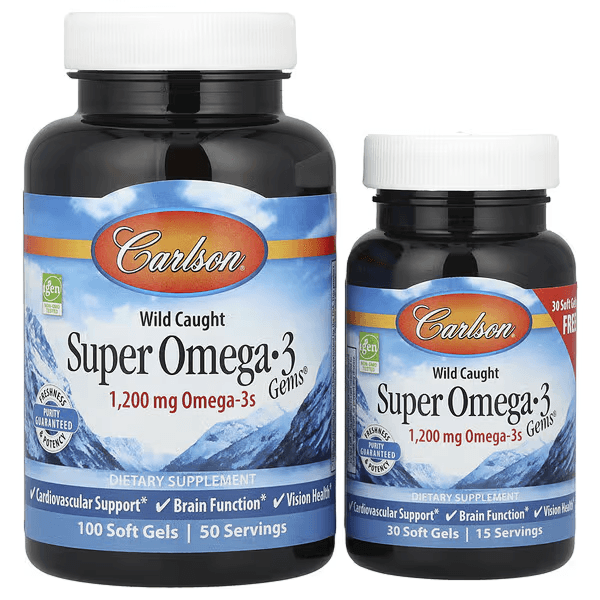 Высокоэффективные омега-3 кислоты из рыбы дикого улова, 100 + 30 капсул, Carlson