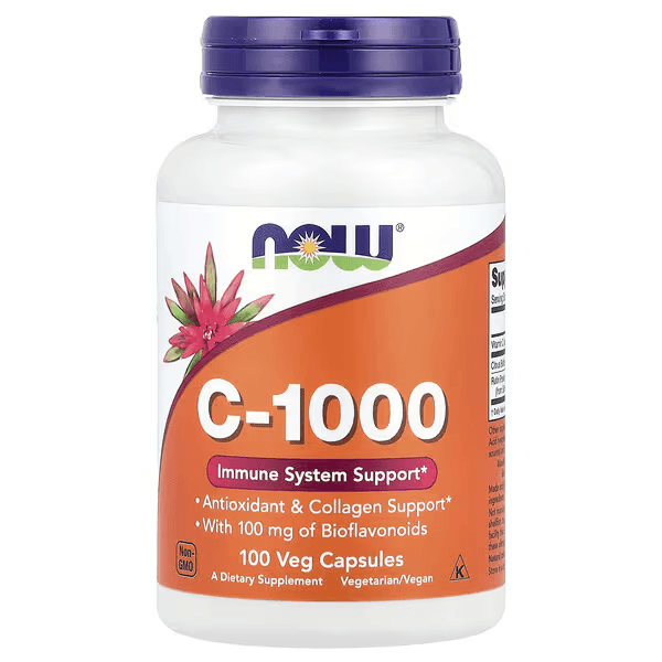 Витамин C-1000, 100 растительных капсул,  NOW Foods, Vitamin C