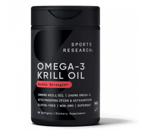 Омега-3 масло из дикого криля, 1000мг, 90 капсул, Sports Research,Omega-3 Krill Oil