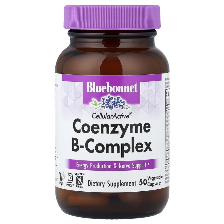 Комплекс коэнзимов группы В, 50 растительных капсул, Bluebonnet Nutrition, Coenzyme B-Complex