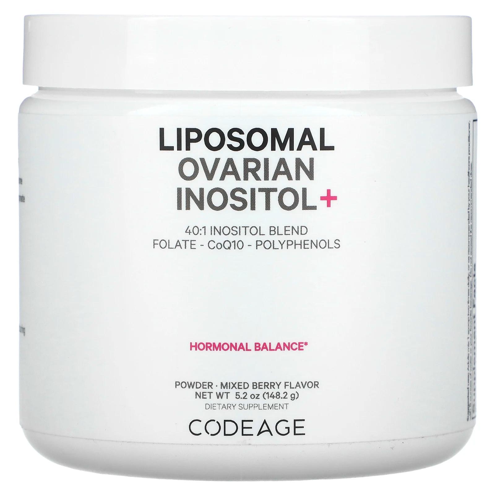 Липосомальный инозитол+ для яичников, ягодное ассорти, 148,2 г, CodeAge, Liposomal Ovarian Inositol+