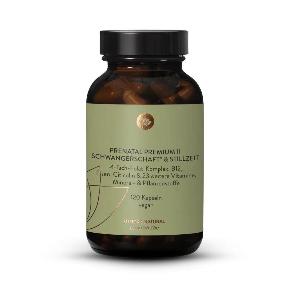 Мультивитамины для беременных и кормящих 2, 120 капсул, Sunday Natural, Prenatal Premium II