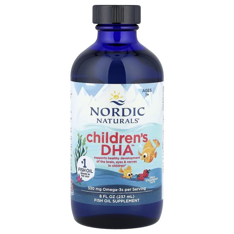 Омега-3 для детей с ДГК от 1 года, вкус клубника, 530 мг, 237 мл, Nordic Naturals, Omega kids 's Dha