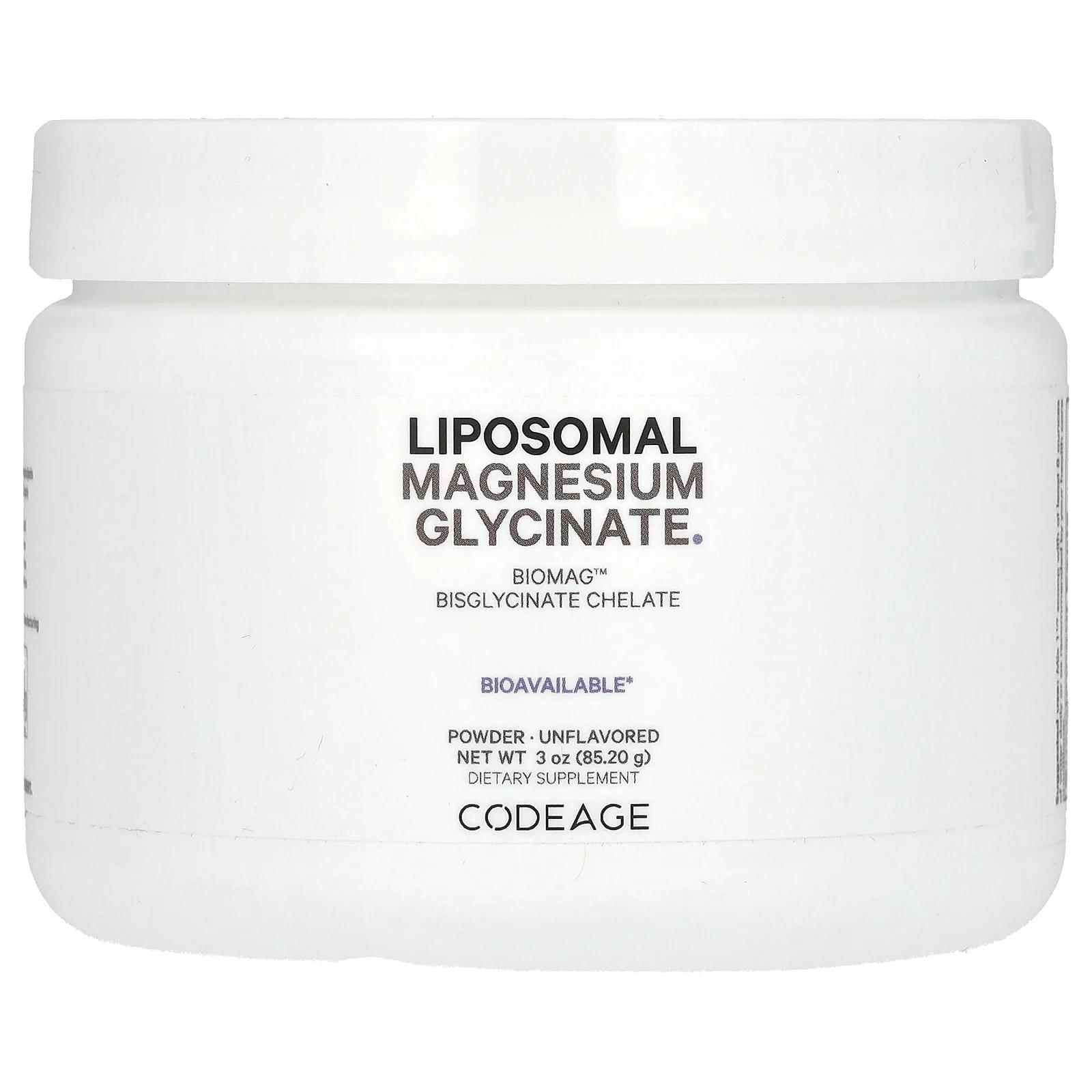 Липосомальный глицинат магния, 85,2, Codeage, Liposomal Magnesium Glycinate