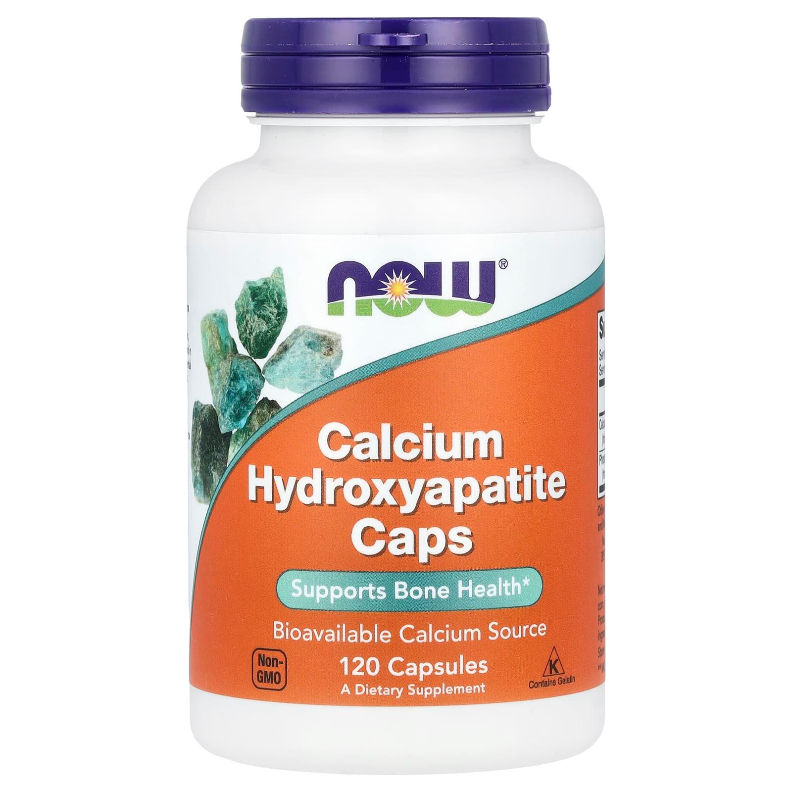 Гидроксиапатит кальция, 120 капсул, NOW Foods, Calcium Hydroxyapatite Caps