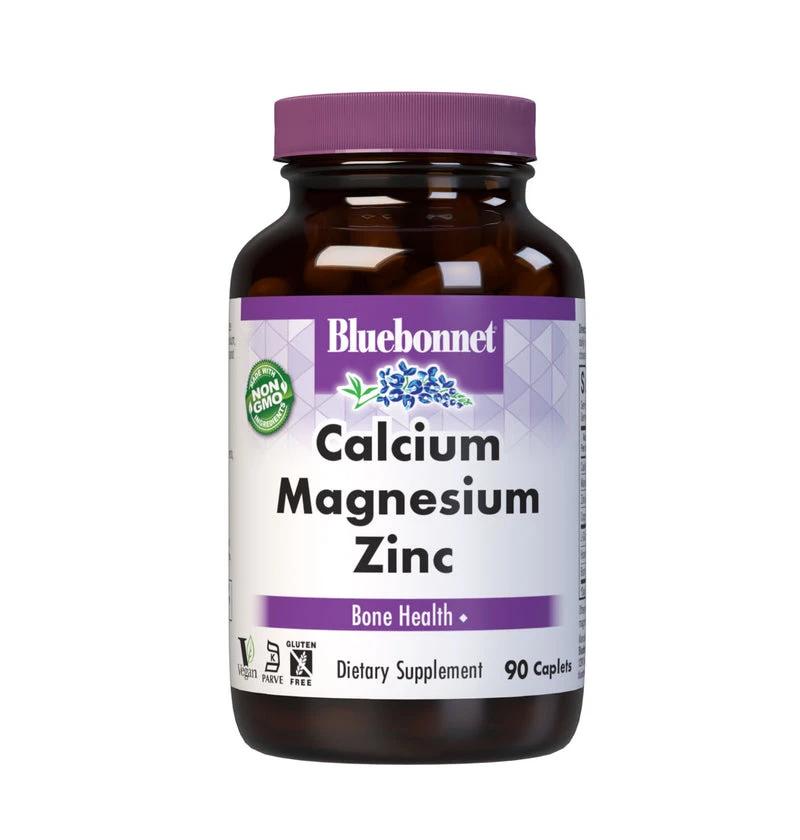 Кальций, магний, цинк, 90 капсул, Bluebonnet Nutrition, Calcium Magnesium Zinc