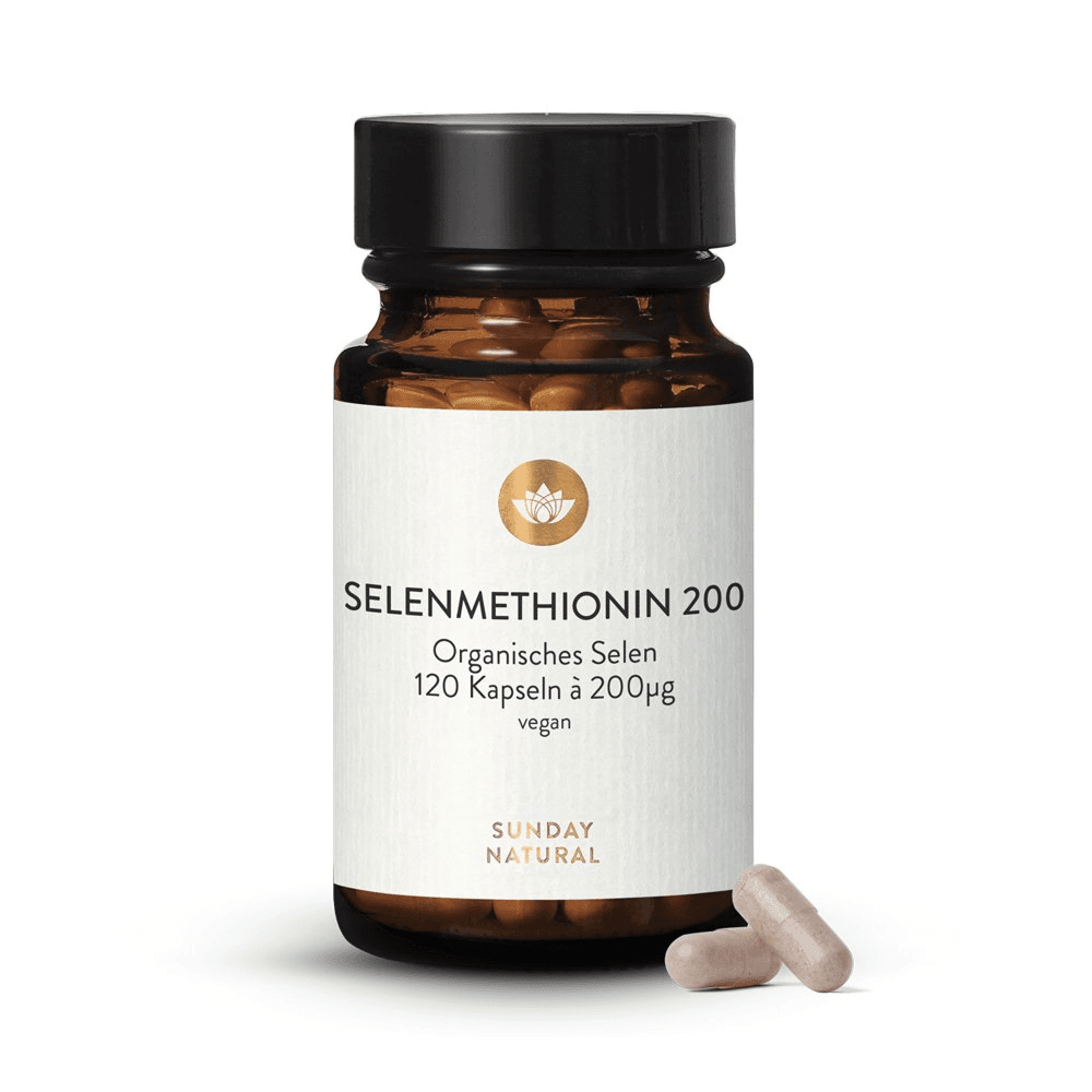 Селен (Селенометионин), 120 капсул, Sunday Natural, Selenmethionine 200 mcg