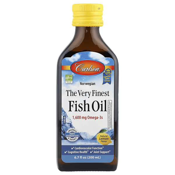 Омега-3 из жира дикой рыбы, 1600 мг, вкус лимон, 200 мл, Carlson, Omega The Very Finest Fish Oil