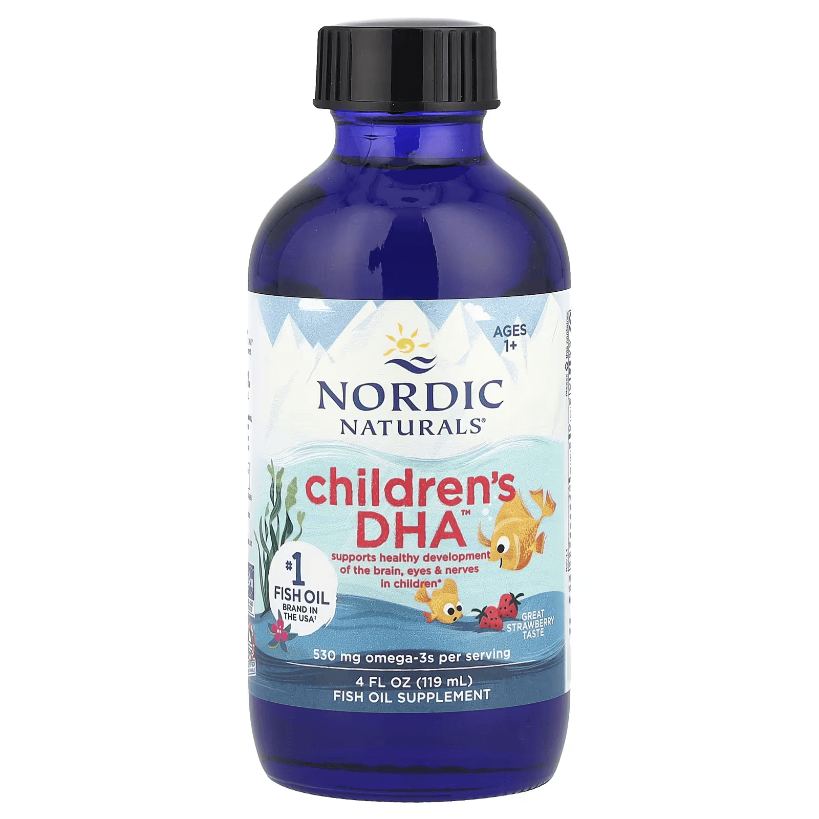 ДГК для детей от 1 года, вкус клубника, 119 мл, Nordic Naturals, Omega kids Children Dha 1-6 ages